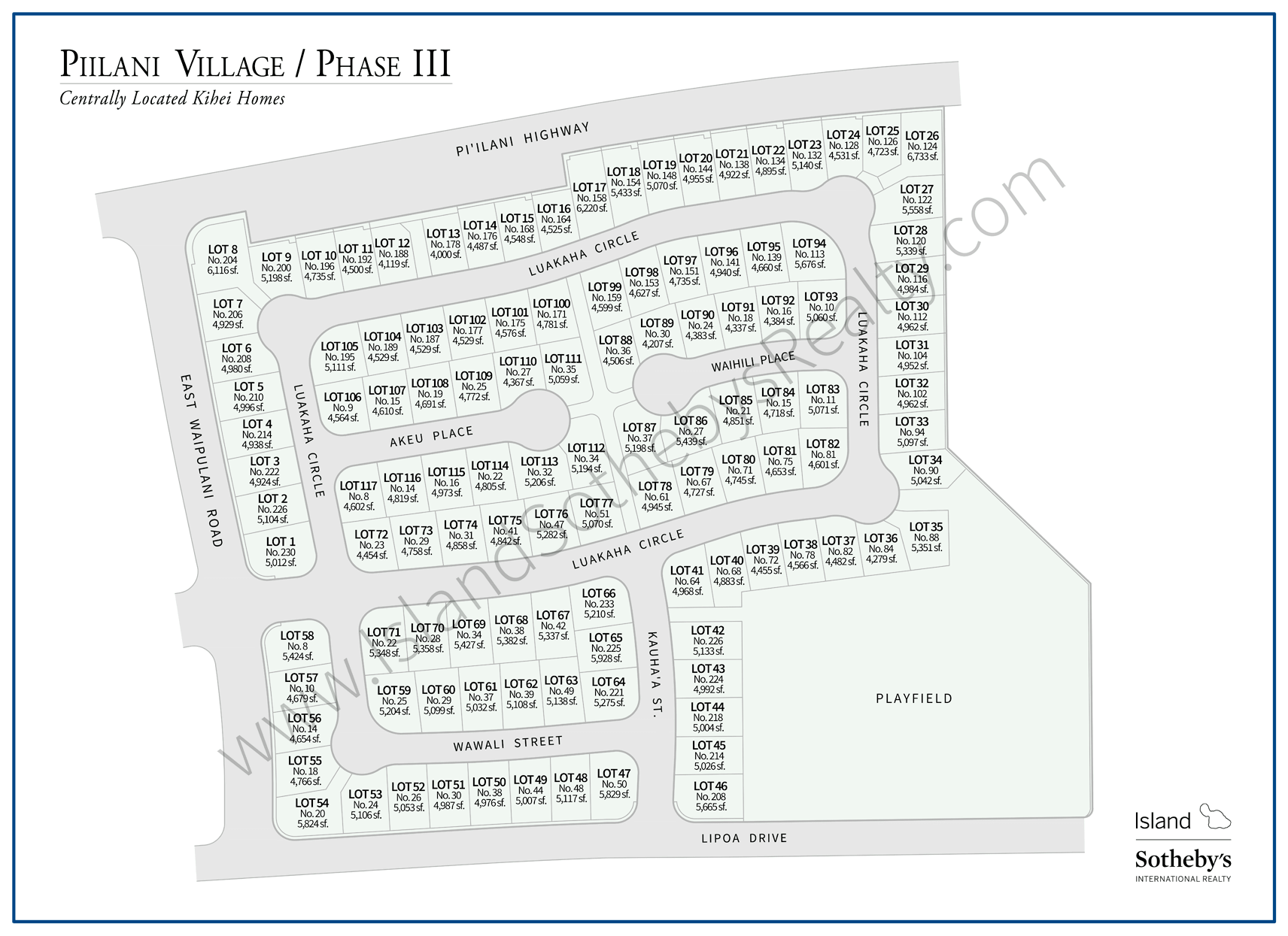 Map of Piilani Villages III Maui